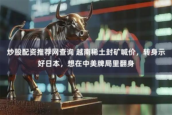炒股配资推荐网查询 越南稀土封矿喊价，转身示好日本，想在中美牌局里翻身